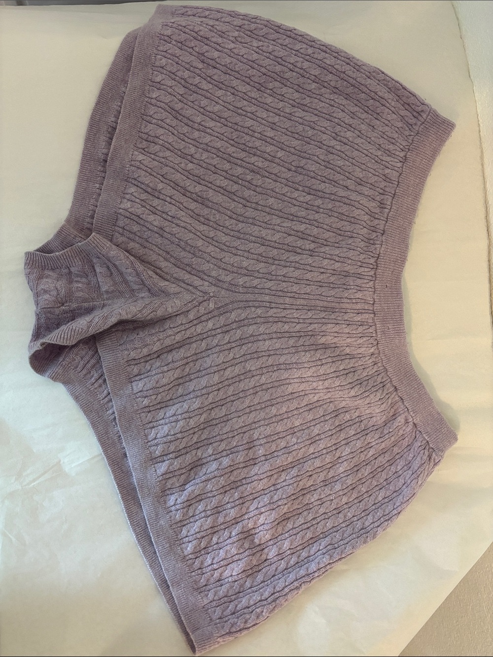 J.Crew Cozy Cable Knit Lilac Shorts Size M/L